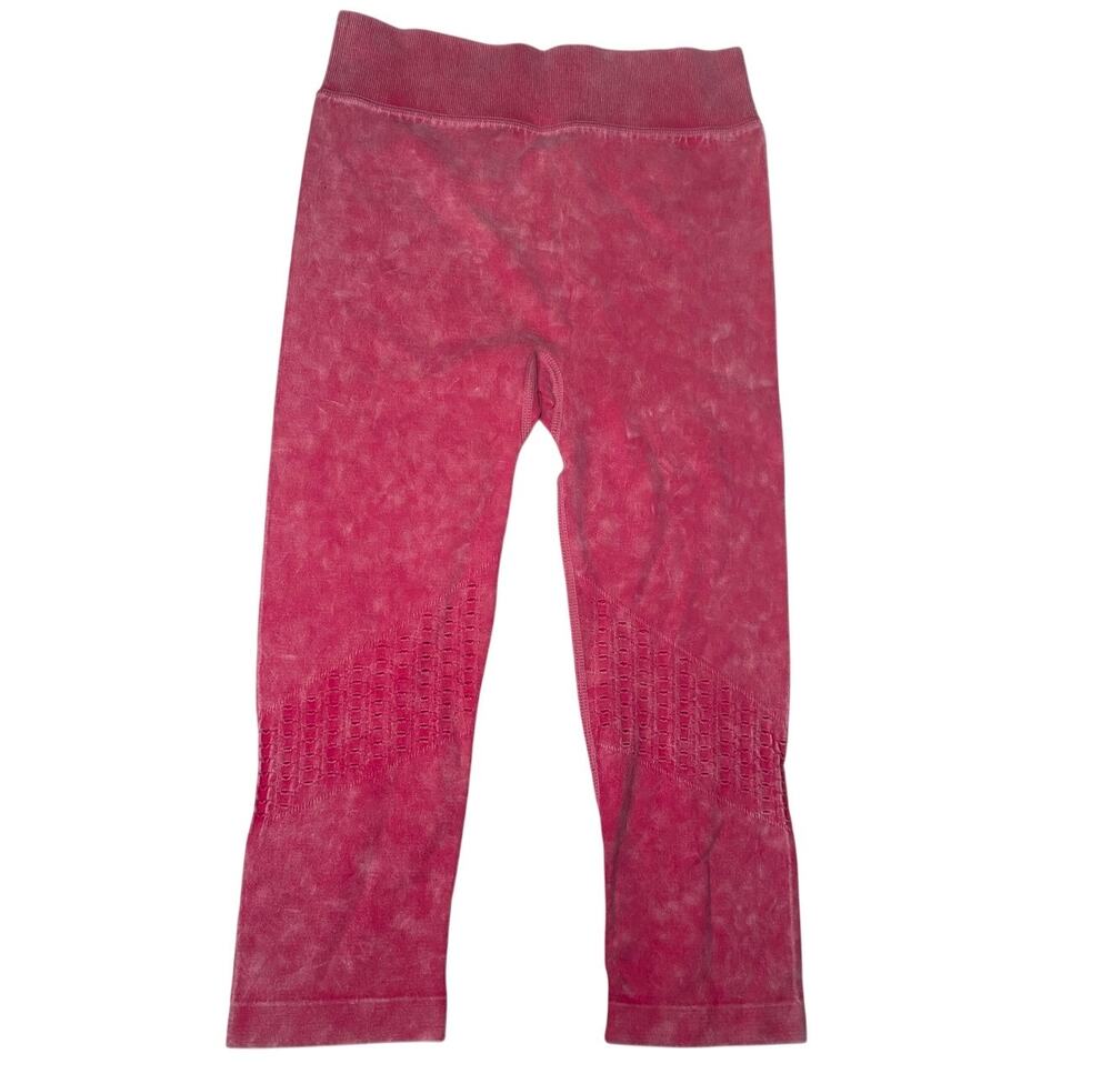 Pink Acid Wash Cropped Leggings - NWT - Size small